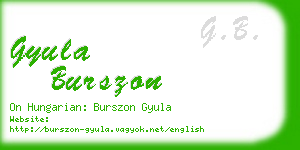 gyula burszon business card